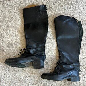 Ariat Tall Black Riding Boot Zip Style 55001 Size 7.5